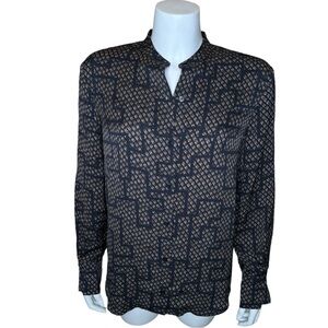 Equipment Femme Button-front Shirt XS Mandarin Collar Geometric Print